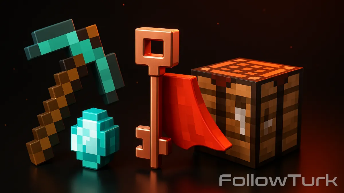 FollowTurk professional illustration showing copper cape - minecraft key - Minecraft services — premium digital product, instant delivery