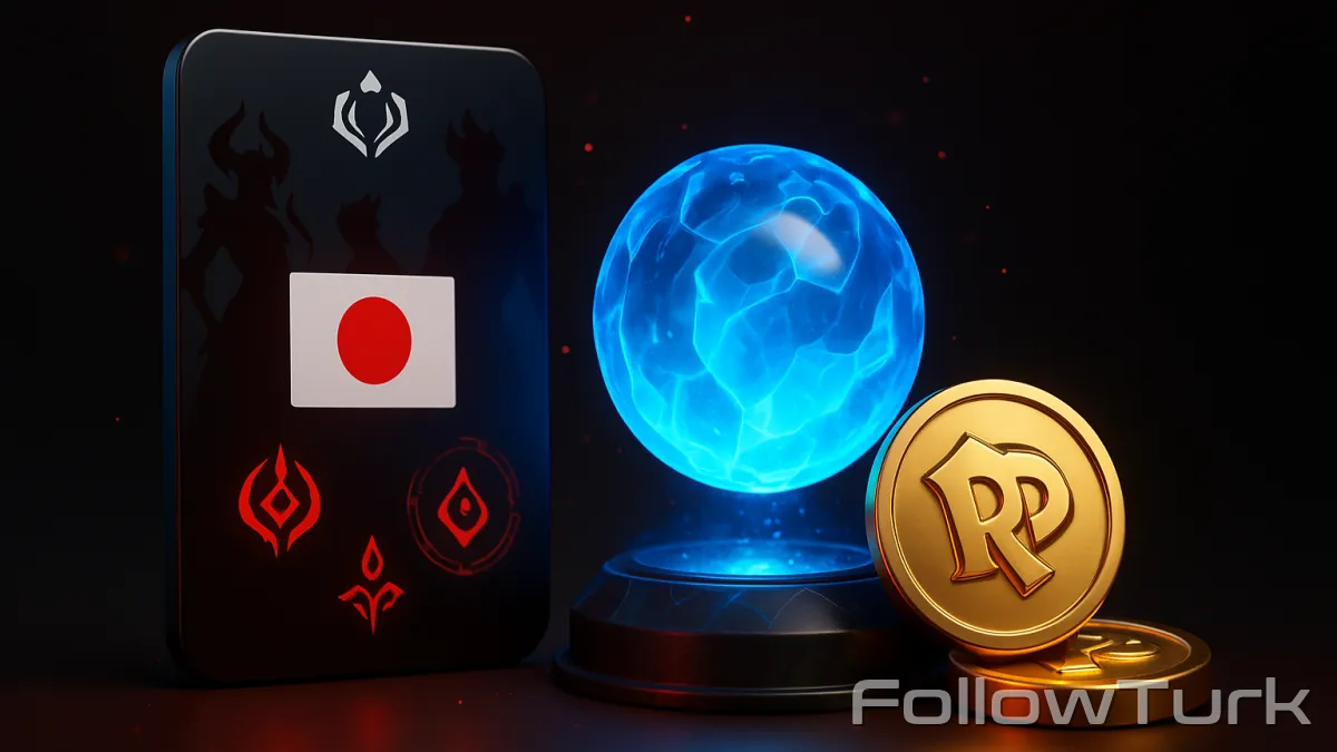 FollowTurk professional illustration showing jp blue essence account, buy jp Legend account, Legend japan server account for sale, Legend jp account blue essence cheap, how to change Legend region to japan account, jp Legend account instant delivery, safe jp league account marketplace - Legend Blue Essence Account services — premium digital product, instant delivery