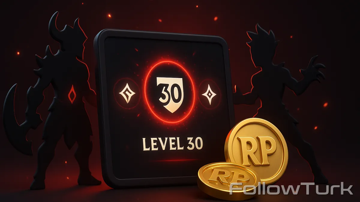 FollowTurk professional illustration showing las Legend hand leveled account, buy las Legend leveled account, Legend las account for sale, fresh las Legend account level 30, hand leveled Legend account las server, las Legend smurf account, how to transfer league account to las region - Legend Levelled Account services — premium digital product, instant delivery