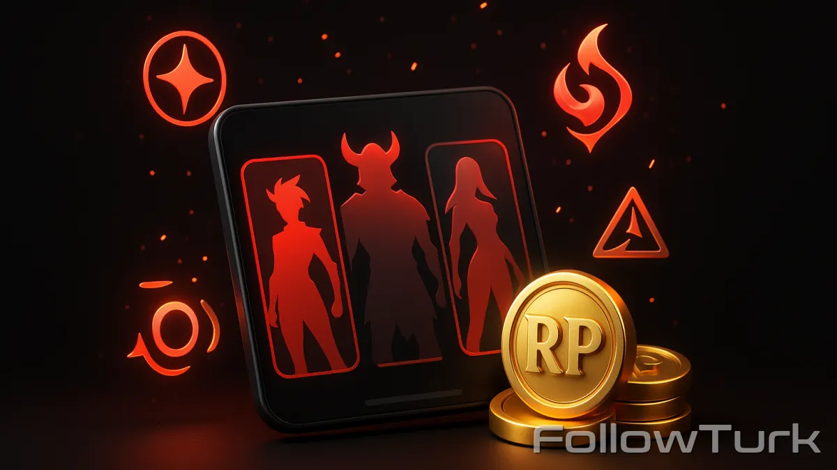 FollowTurk professional illustration showing random Legend account with skins, Legend account with 50 skins for sale, league account 100 skins cheap, buy Legend account 200 skins, Legend smurf account with lots of skins, random skin Legend account 50 300, is it safe to buy a Legend account with skins - Legend Random Account services — premium digital product, instant delivery