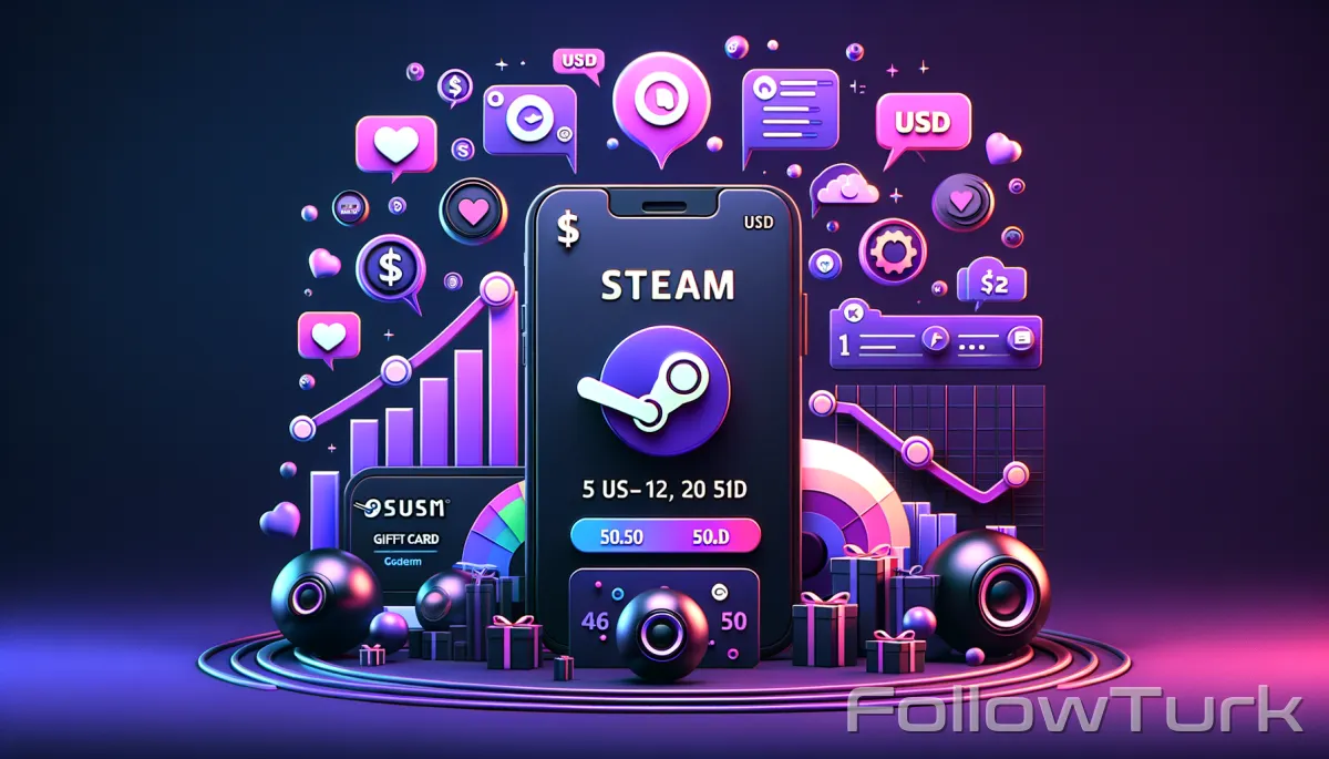 FollowTurk – Steam Card 10 USD, 20 USD Steam Gift Card, Steam Card 50 USD, Steam Gift Card 100 USD, 5 USD Steam Card, 5 USD Steam Gift Card, Steam Gift Card USD — Steam Gift Card — Digital Marketplace