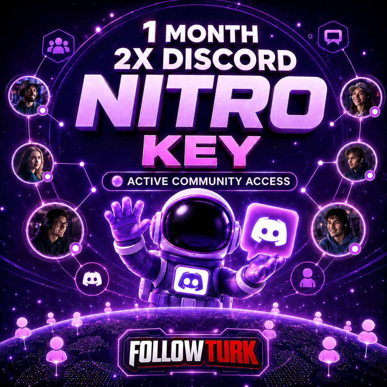 1 Aylık 2X Discord Nitro Key
