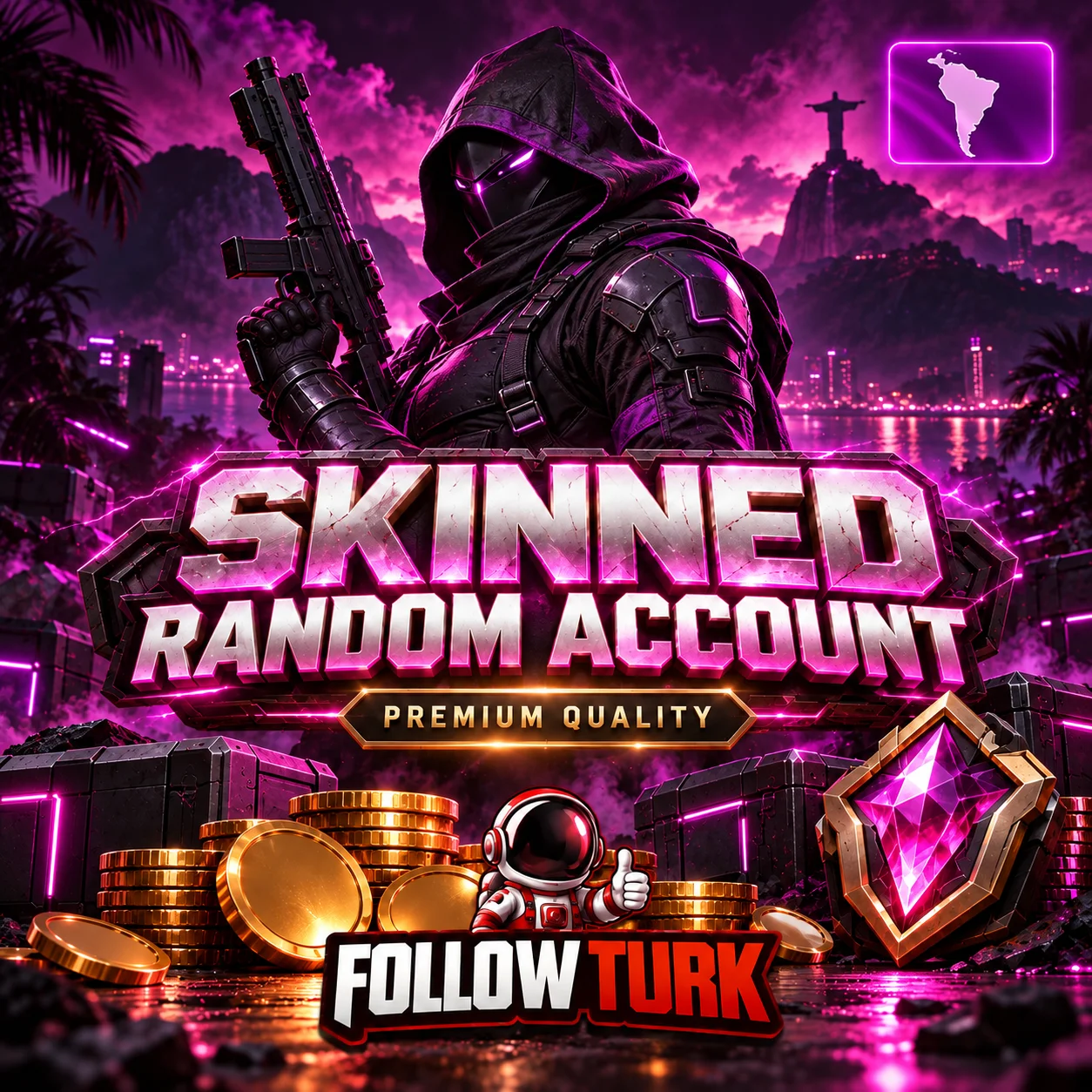 LA - Latin America Random Skinned Account - Full Access - FollowTurk