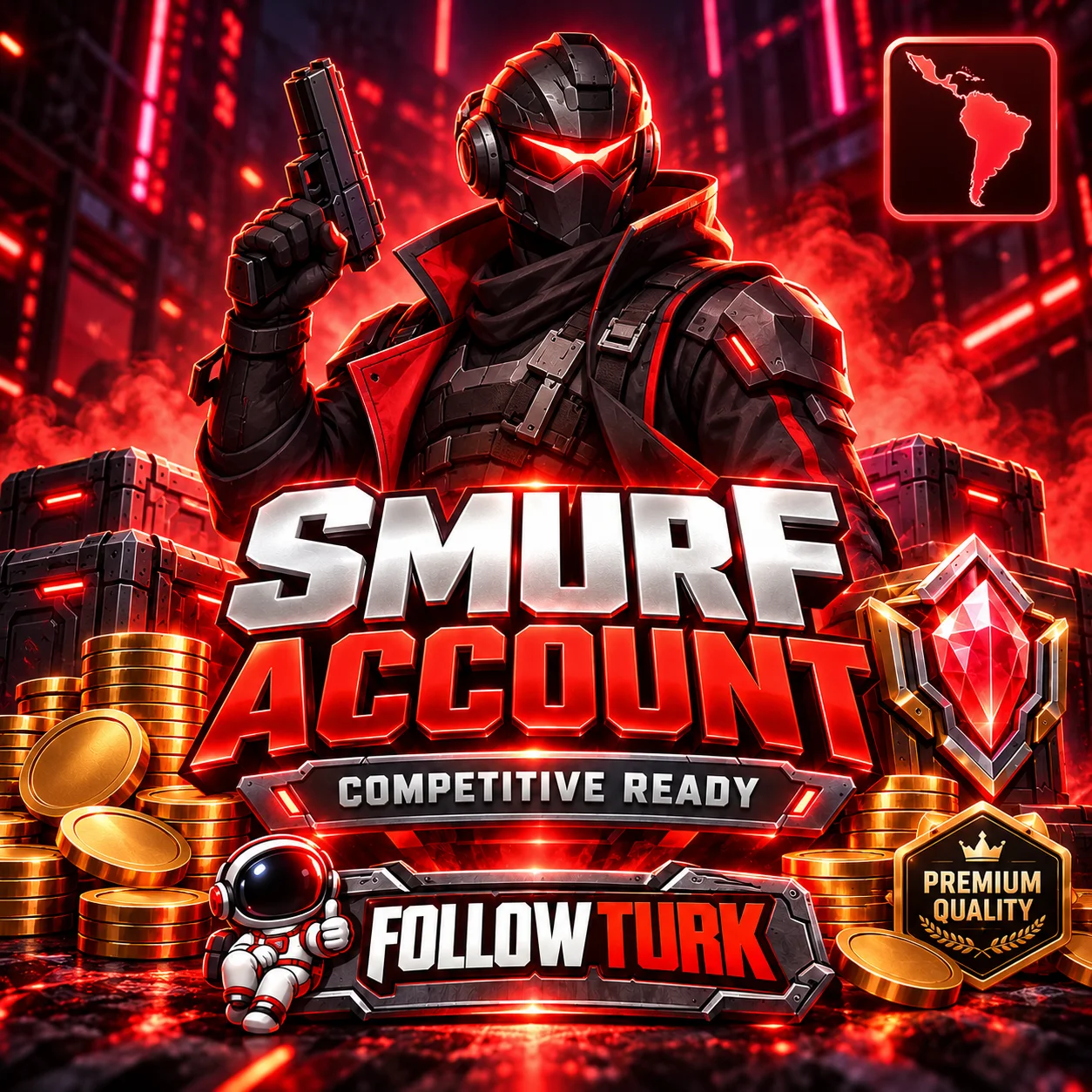 Latin America Valo Smurf Account (LA) - FollowTurk