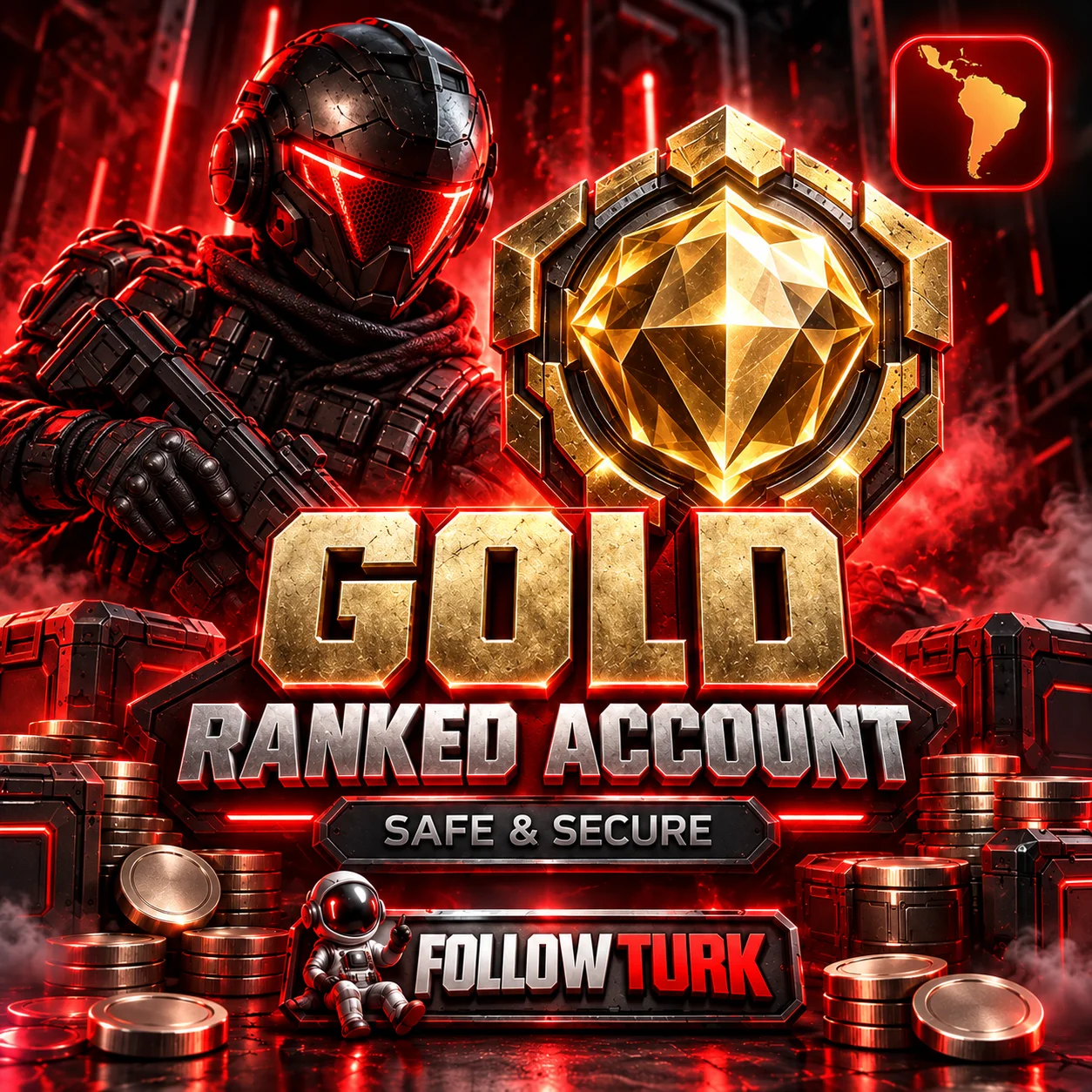 Latin America (LA) Gold Valo Ranked Account - FollowTurk