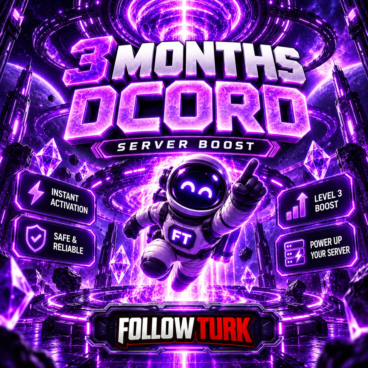 3 Month Discord Server Boost